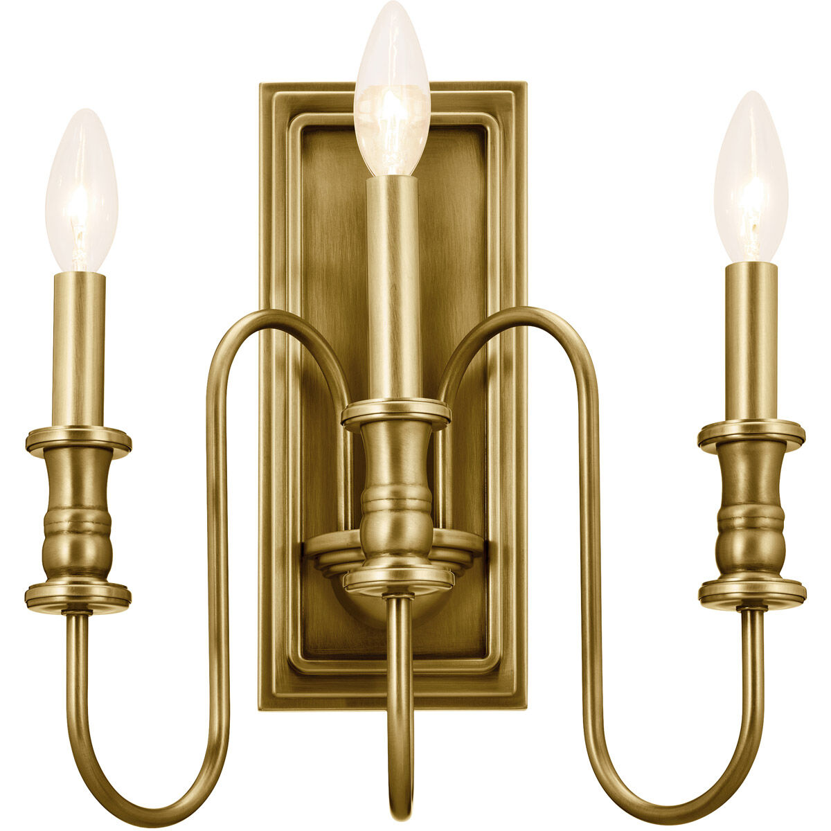 Homestead Karthe 3 Light 10 inch Natural Brass Wall Sconce Wall Light, Karthe