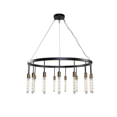 Willow 15 Light 36.75 inch Dark Bronze and Vintage Brass Chandelier Ceiling Light