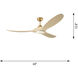 Maverick 60 inch Burnished Brass with Washed White Oak Blades Indoor/Outdoor Smart Ceiling Fan in Included