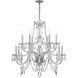 Traditional Crystal 12 Light 31 inch Polished Chrome Chandelier Ceiling Light in Clear Swarovski Strass