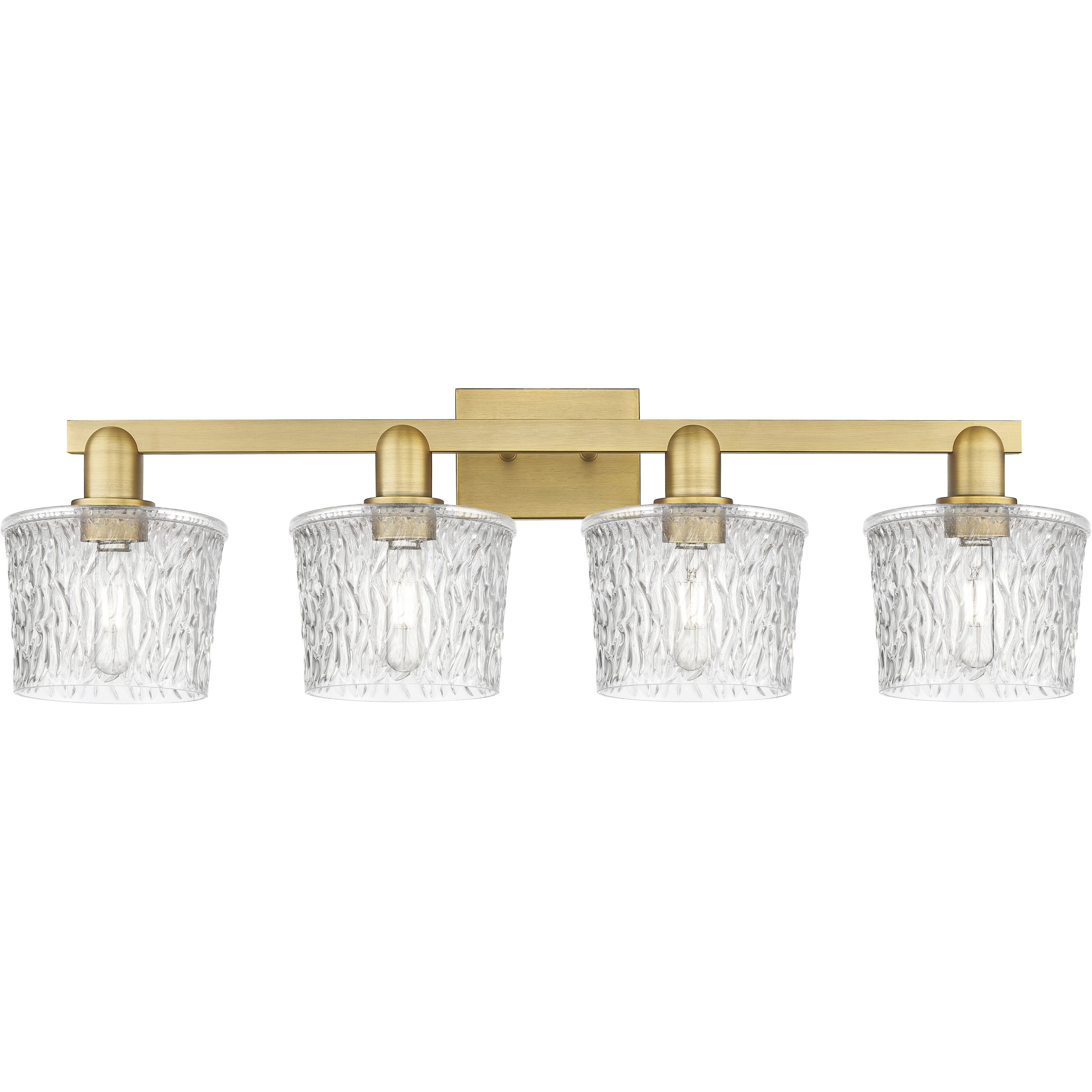 Arcadia Niagara 4 Light 33.5 inch Brushed Brass Bath Vanity Light Wall Light