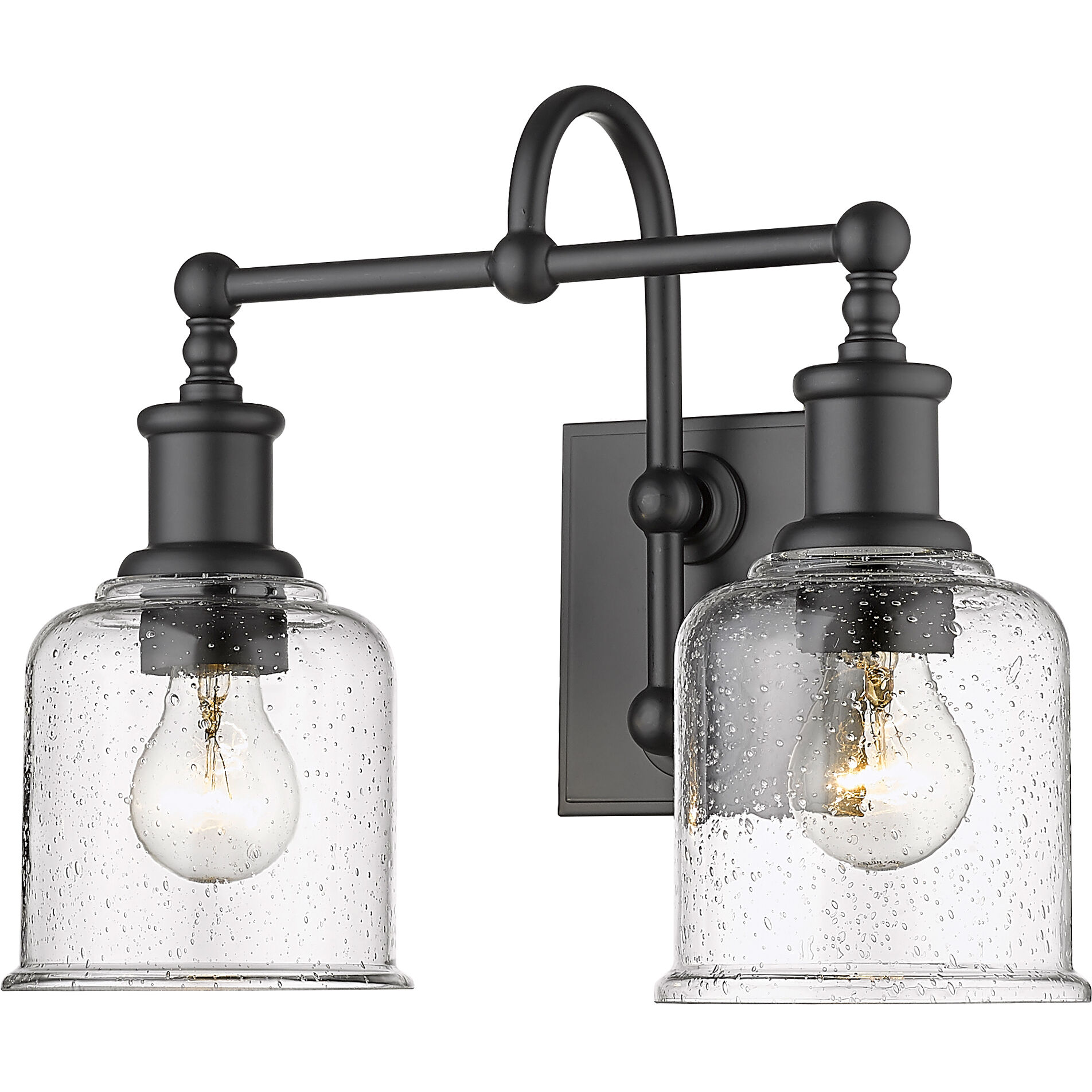 Bryant 2 Light 16 inch Matte Black Vanity Wall Light