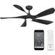 Swirl 5 54 inch Matte Black Downrod Ceiling Fan