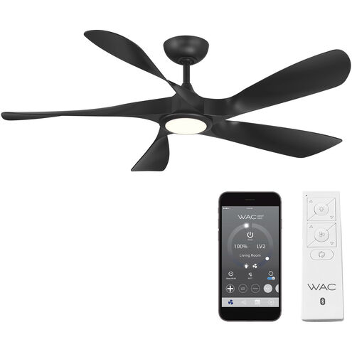 Swirl 5 54 inch Matte Black Downrod Ceiling Fan