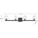 Castello LED 35 inch Matte Black Bathroom Vanity Light Wall Light