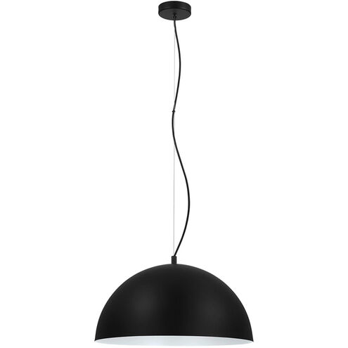 Rafaelino 1 Light 15 inch Structured Black and Matte White Pendant Ceiling Light