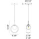 Delcia LED 3.13 inch Black Pendant Ceiling Light in Black and Smoke