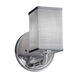 Textile Wall Sconce Wall Light in Brushed Nickel, Square with Flat Rim, Incandescent, Gray