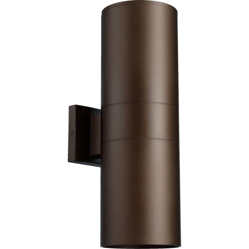 Cylinder 2 Light 17.25 inch Oiled Bronze Outdoor Wall Mount