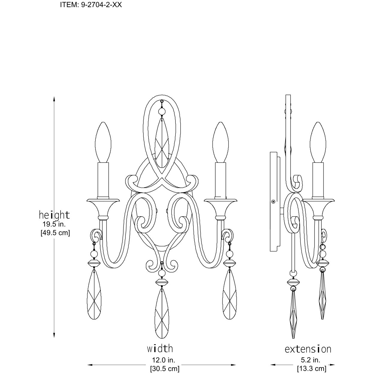 Fairchild 2 Light 12 inch Warm Brass Wall Sconce Wall Light
