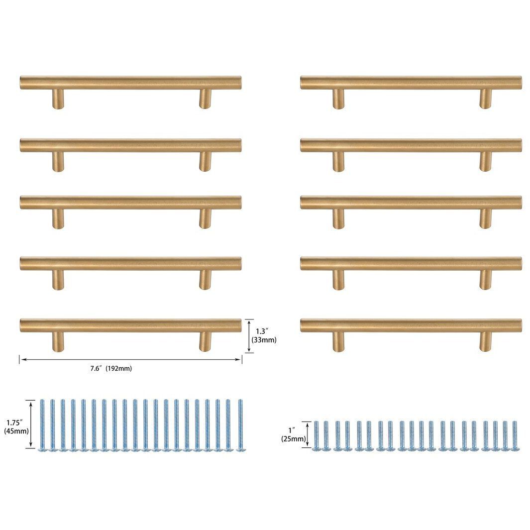 Quinn Brass Hardware Drawer Pull, Set of 10