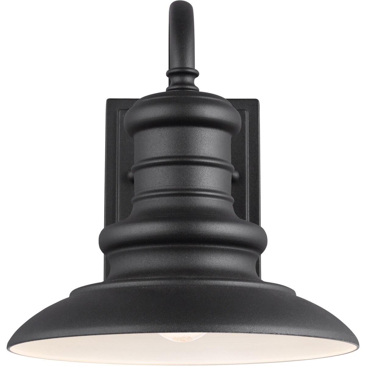 Redding Station 1 Light 9.63 inch Textured Black Outdoor Wall Lantern, Small