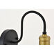 Histoire 1 Light 8 inch Brass and Black Wall Sconce Wall Light