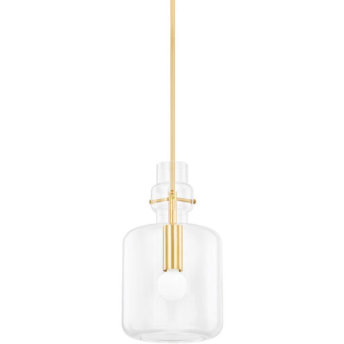 Lumi 1 Light 11 inch Aged Brass Pendant Ceiling Light