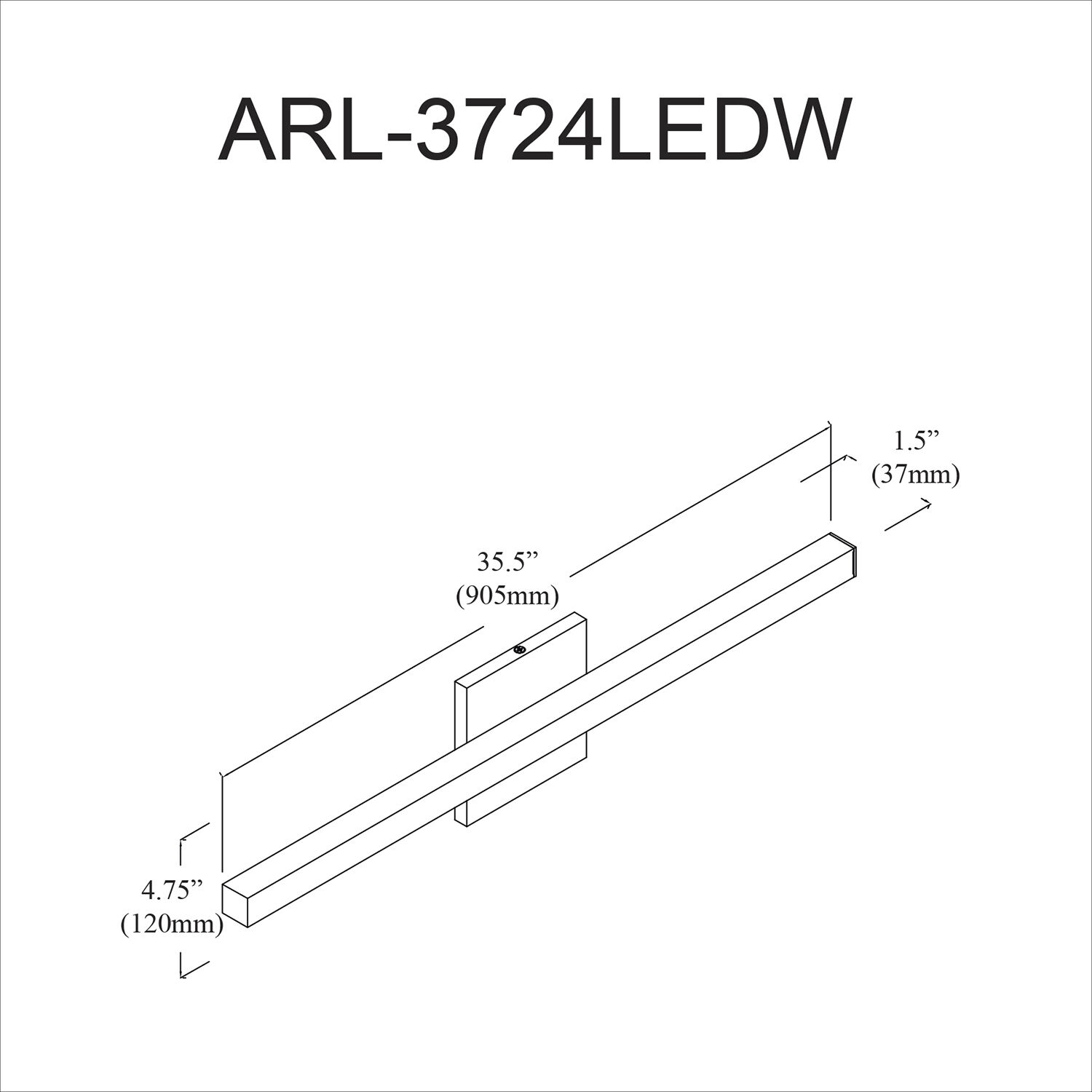 Arandel LED 35.5 inch Polished Chrome Vanity Light Wall Light
