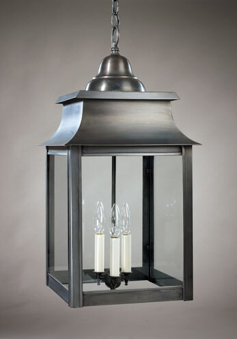 Concord 3 Light 12 inch Dark Brass Hanging Lantern Ceiling Light in Clear Glass