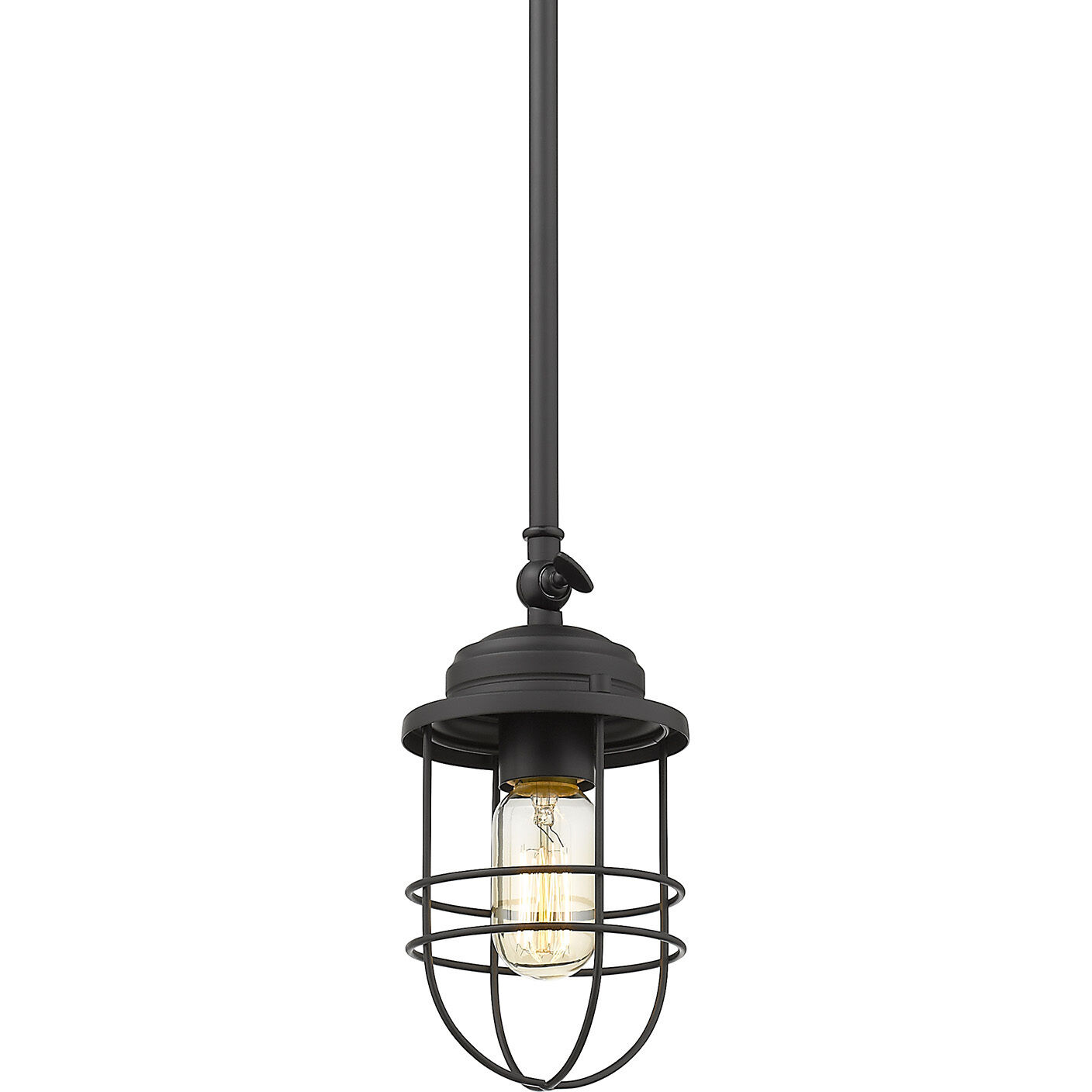 Seaport 1 Light 4.63 inch Matte Black Pendant Ceiling Light, Damp