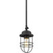 Seaport 1 Light 4.63 inch Matte Black Pendant Ceiling Light, Damp