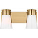 Drew & Jonathan Scott Roy 2 Light 14.5 inch Satin Brass Vanity Light Wall Light