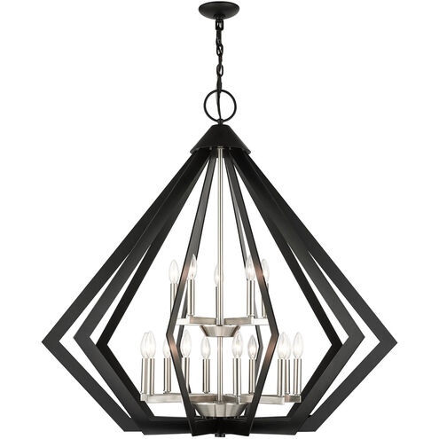 Prism 15 Light 42 inch Black Foyer Chandelier Ceiling Light