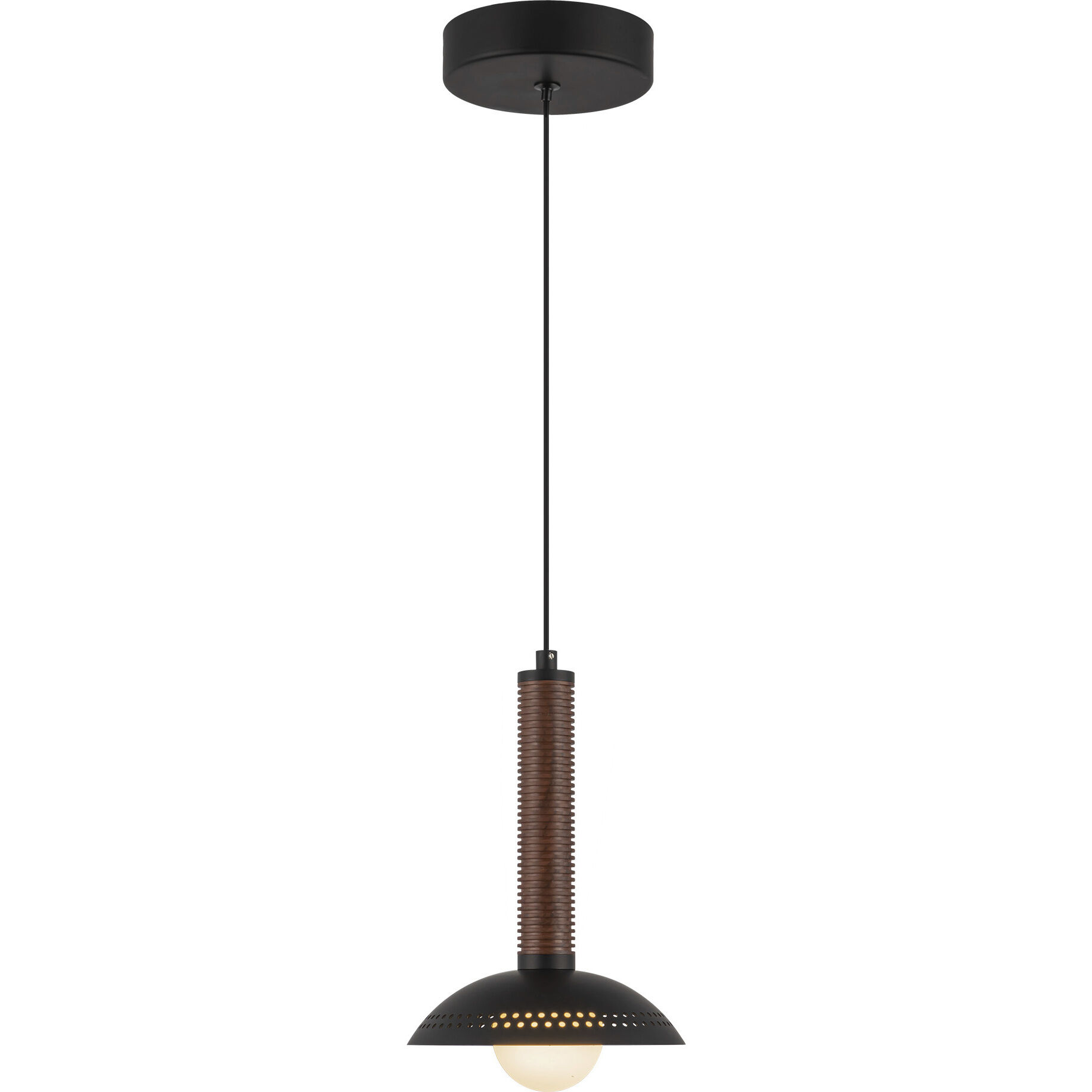 Alora Mood Arden LED 6 inch Matte Black/Opal Glass Pendant Ceiling Light