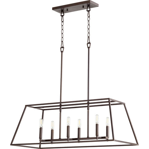 Gabriel 6 Light 15 inch Oiled Bronze Foyer Pendant Ceiling Light, Quorum Home