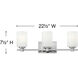 Karlie 3 Light 22.5 inch Chrome Vanity Light Wall Light