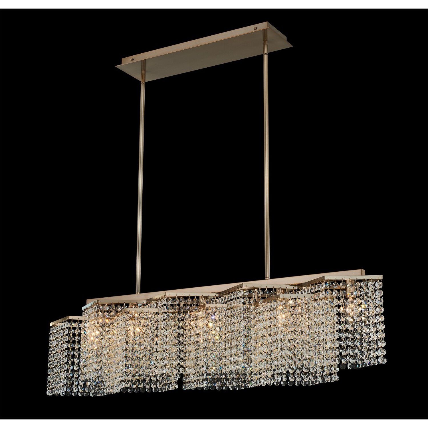 Cometa Island Light Linear Pendant Ceiling Light in Brushed Champagne Gold