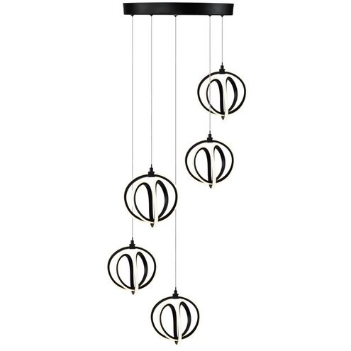 Rose Collection 20.28 inch Black Chandelier Ceiling Light