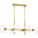 Aries 6 Light 36 inch Brushed Gold Island Light Ceiling Light