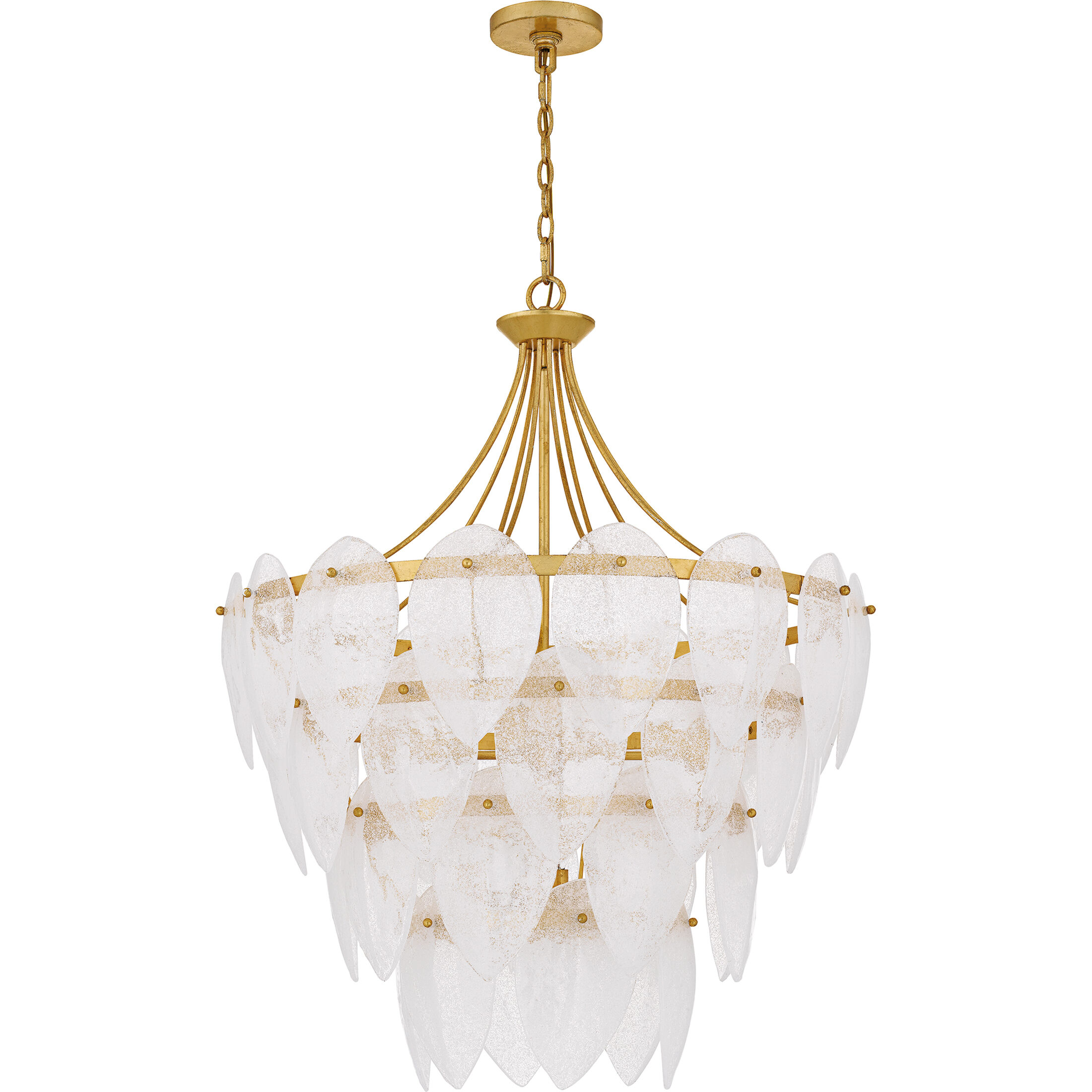 Lilestone 7 Light 28 inch Gold Leaf Pendant Ceiling Light, Large