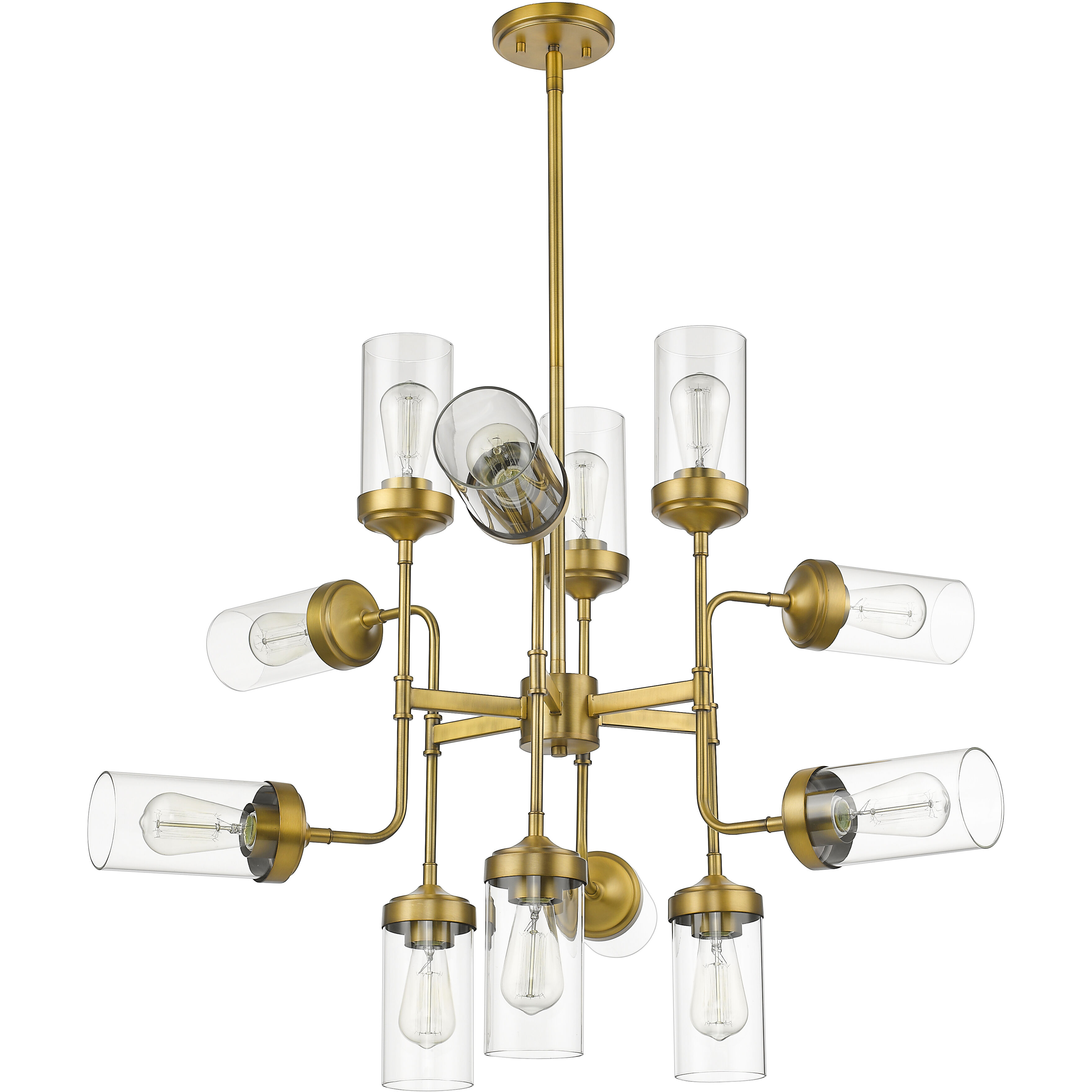 Calliope 12 Light 36 inch Foundry Brass Chandelier Ceiling Light