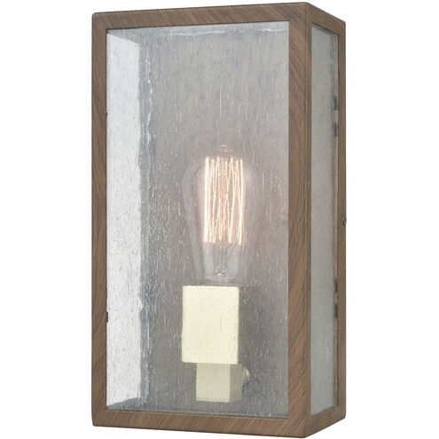 McKenzie 1 Light 11 inch Brown with Brushed Brass Outdoor Sconce