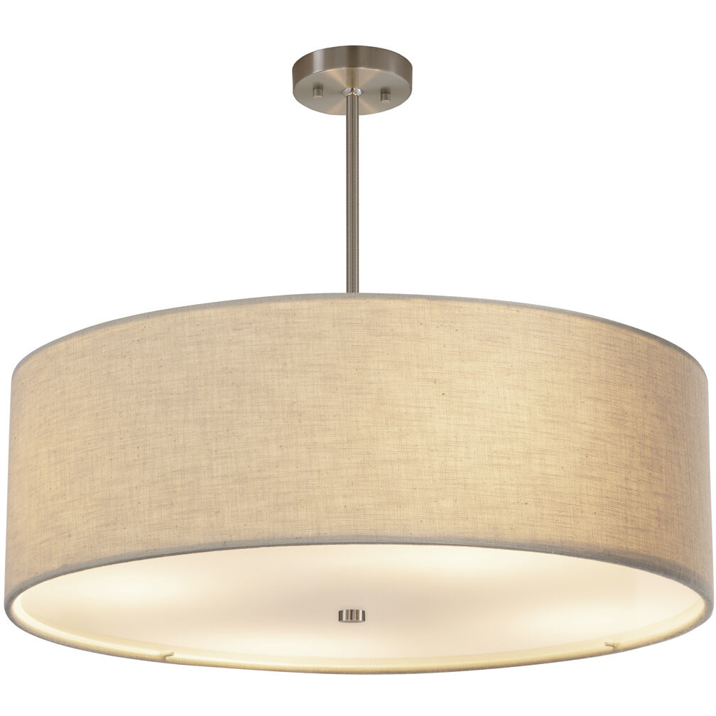 EVOLV 24 inch Brushed Nickel Pendant Ceiling Light in Cream, Classic Family