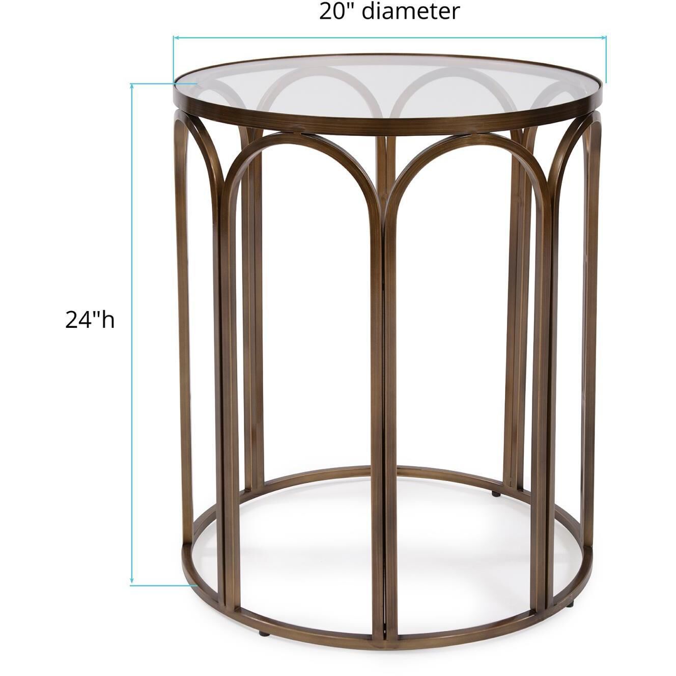 Palladio 24 X 20 inch Brass Side Table