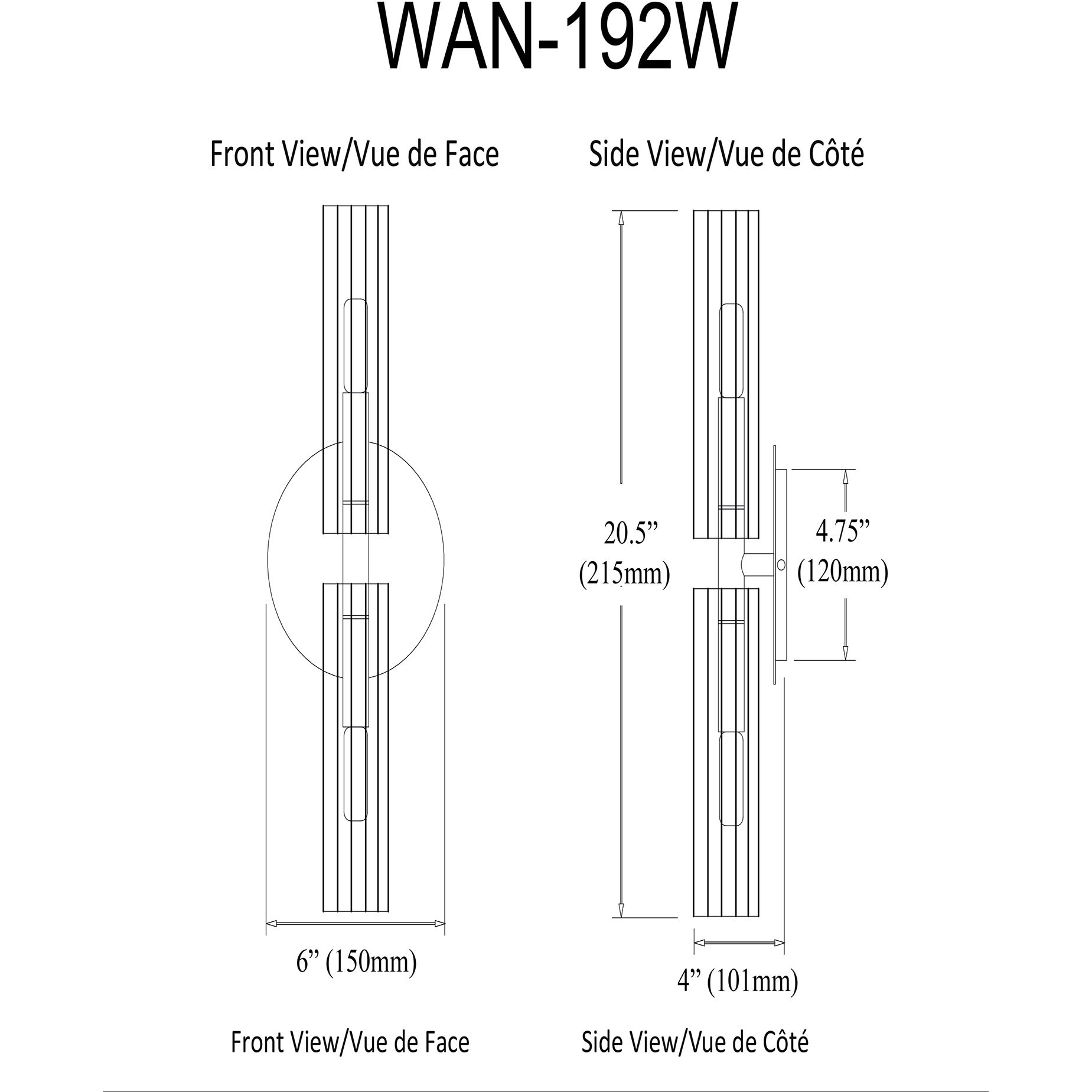 Wand 2 Light 4 inch Matte Black and Aged Brass Wall Sconce Wall Light