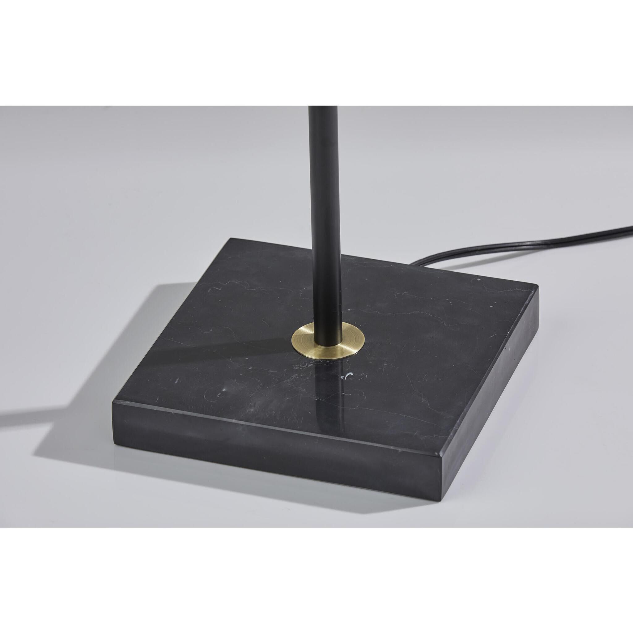 Noah 71 inch 150.00 watt Black with Antique Brass Torchiere Portable Light