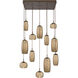 Vessel LED Flat Bronze Multi-Pendant Ceiling Light in 3000K LED
