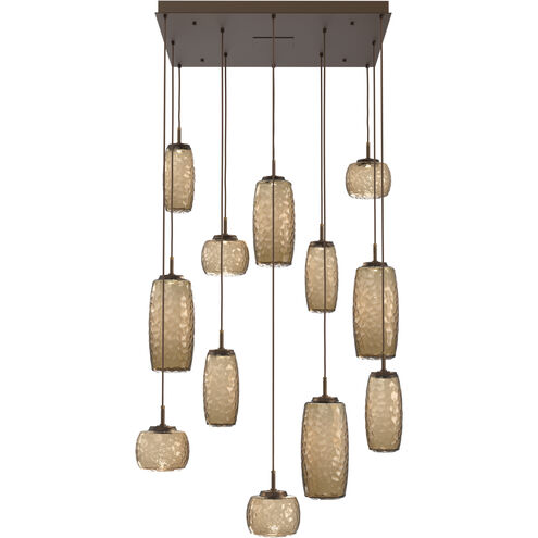 Vessel LED Flat Bronze Multi-Pendant Ceiling Light in 3000K LED