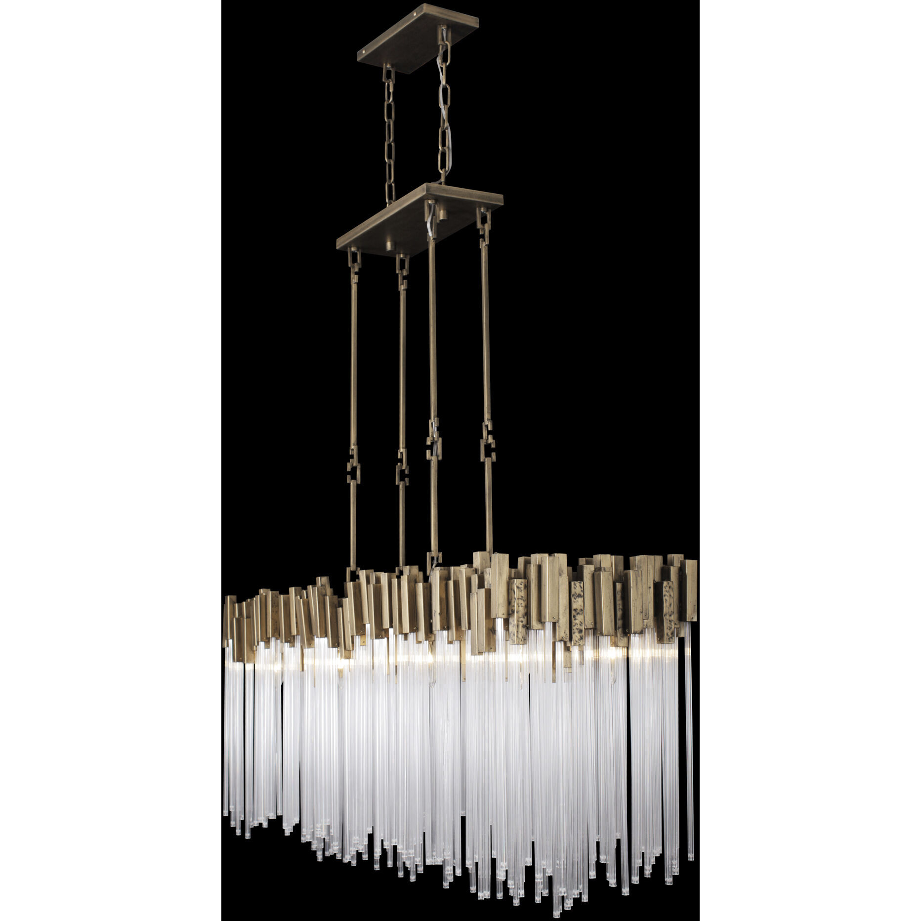 Matrix 8 Light 48.25 inch Havana Gold Linear Pendant Ceiling Light