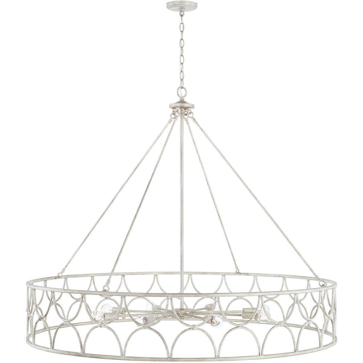 Ricci 8 Light 48 inch Winter White Chandelier Ceiling Light 