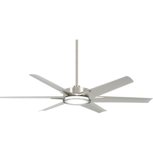 Deco 65 inch Brushed Nickel Wet with Silver Blades Ceiling Fan, Outdoor