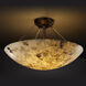 Alabaster Rocks 8 Light Dark Bronze Semi-Flush Bowl Ceiling Light in Pair of Cylinders, Round Bowl, Incandescent
