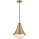 Haddie LED 11 inch Lacquered Brass Pendant Ceiling Light