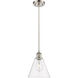 Ballston Cone 1 Light 8 inch Brushed Satin Nickel Mini Pendant Ceiling Light in Clear Glass
