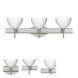 Brella 3 Light 23 inch Satin Nickel Vanity Lighting Wall Light in Halogen, White Glass