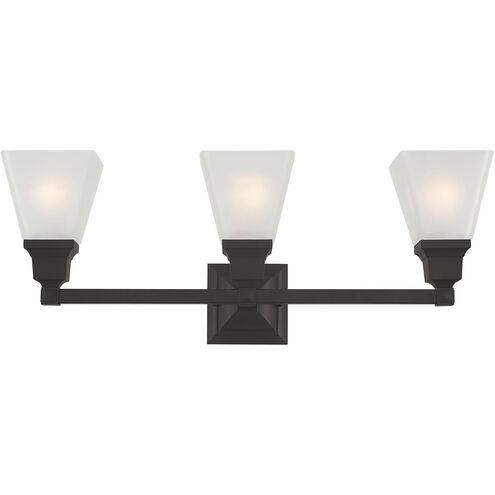 Mission 3 Light 25 inch Bronze Bath Vanity Wall Light