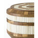 Banjhara 12 inch Natural Bone/Teak Boxes, Round, Set of 2