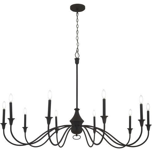 Halifax County 10 Light 58 inch Textured Coal Chandelier Ceiling Light