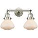 Franklin Restoration Olean LED 17 inch Brushed Satin Nickel Bath Vanity Light Wall Light in Matte White Glass, Franklin Restoration